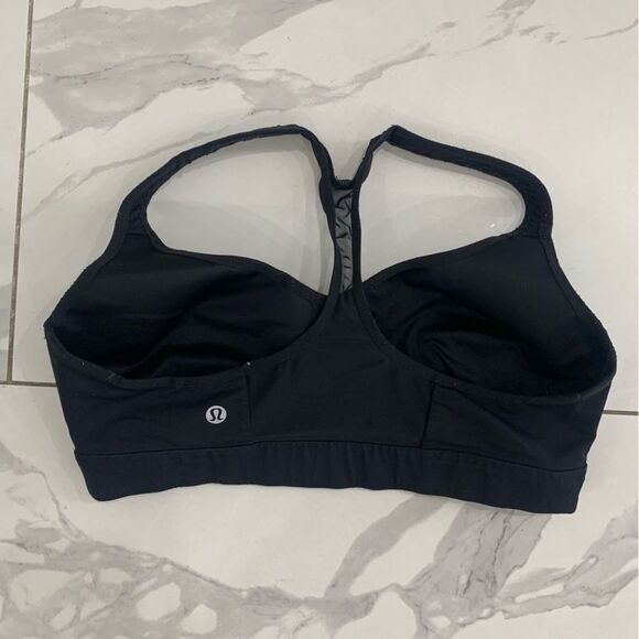 LULULEMON Speed Up Bra size 8 Black High Support Mesh Molded C/D Cup Racer back - Picture 2 of 7